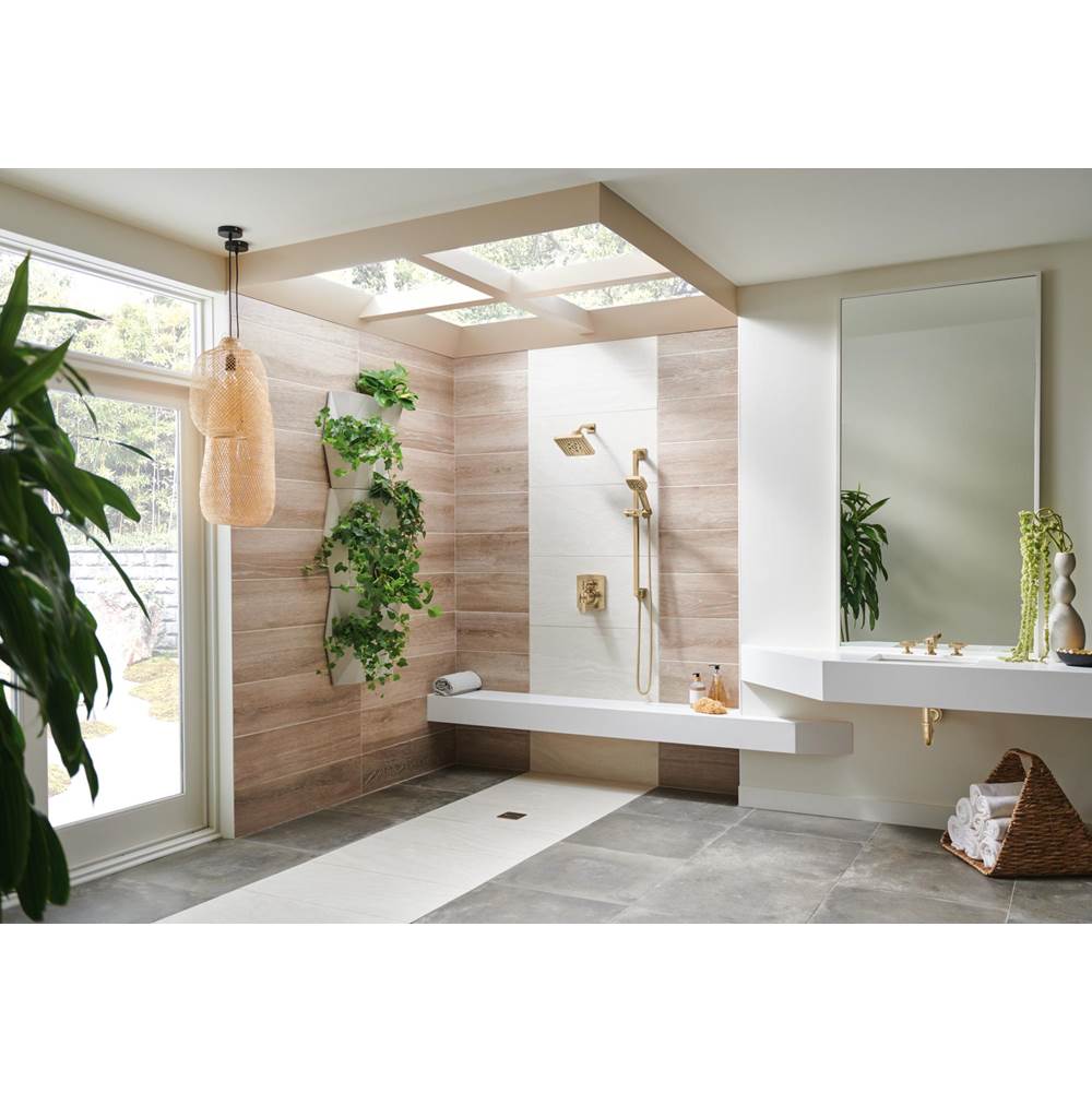 Universal Showering Linear Square Slide Bar With Hose