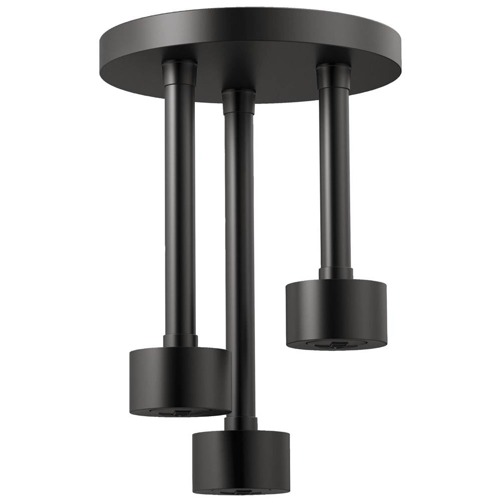 Brizo - Universal Showering Linear Round Single-Function H2Okinetic Pendant Raincan Shower Head - Matte Black