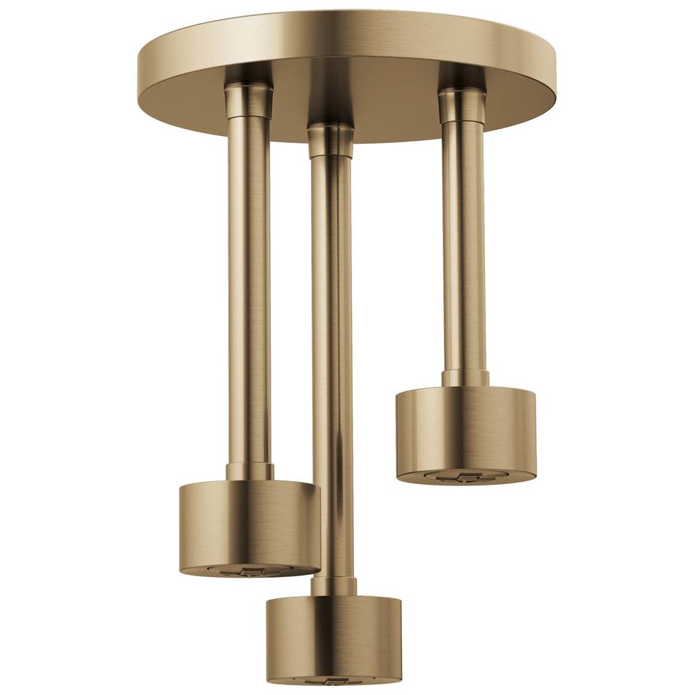 Brizo - Universal Showering Linear Round Single-Function H2Okinetic Pendant Raincan Shower Head - Luxe Gold
