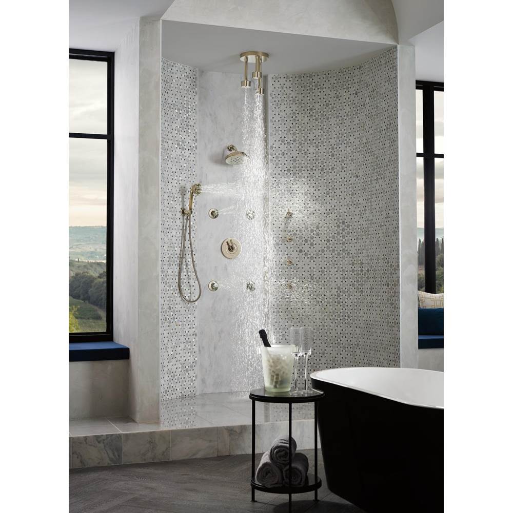 Universal Showering Linear Round Single-Function H2Okinetic Pendant Raincan Shower Head