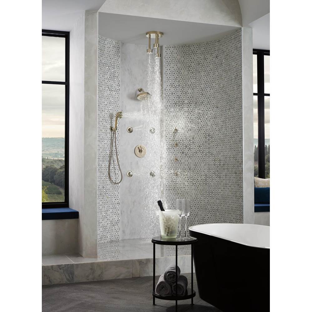 Universal Showering Linear Round Single-Function H2Okinetic Pendant Raincan Shower Head