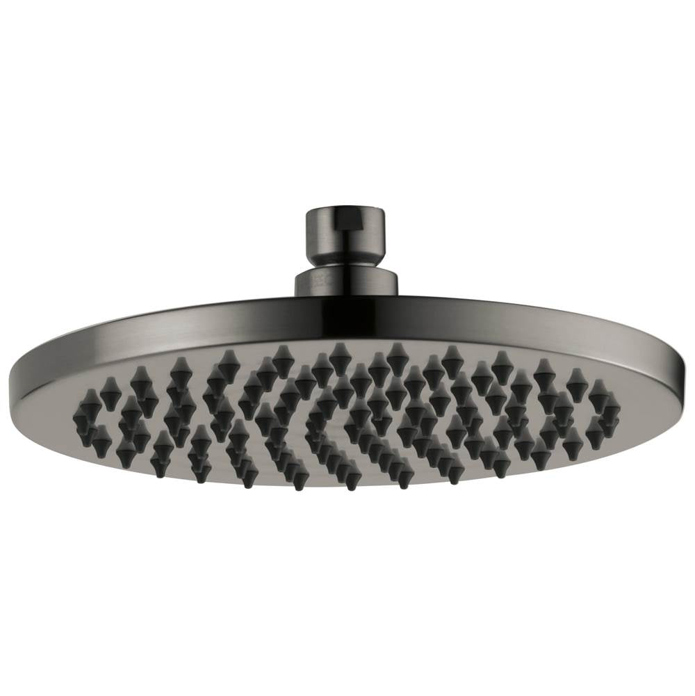 Brizo - Universal Showering 8'' Linear Round Single-Function Raincan Shower Head - 2.5 GPM - Luxe Steel