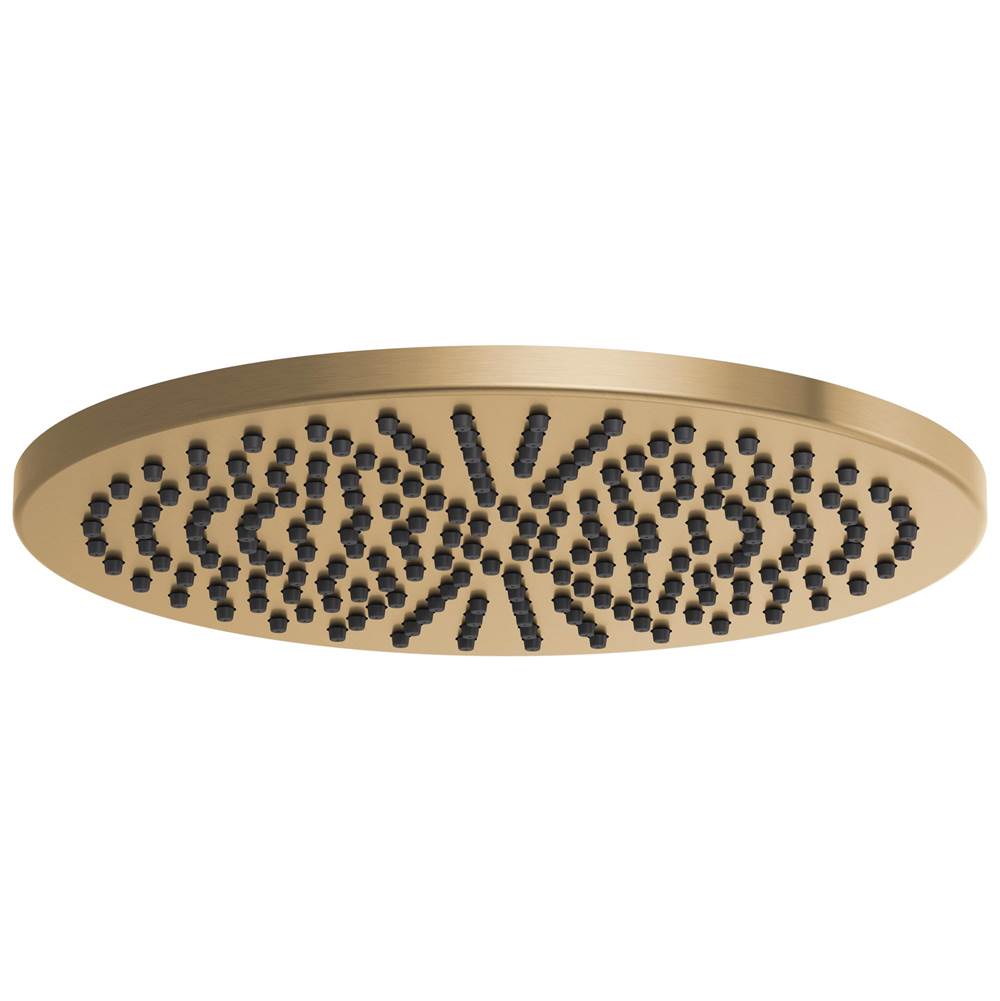 Brizo - Universal Showering 12'' Linear Round Single-Function Raincan Shower Head - 2.5 GPM - Luxe Gold