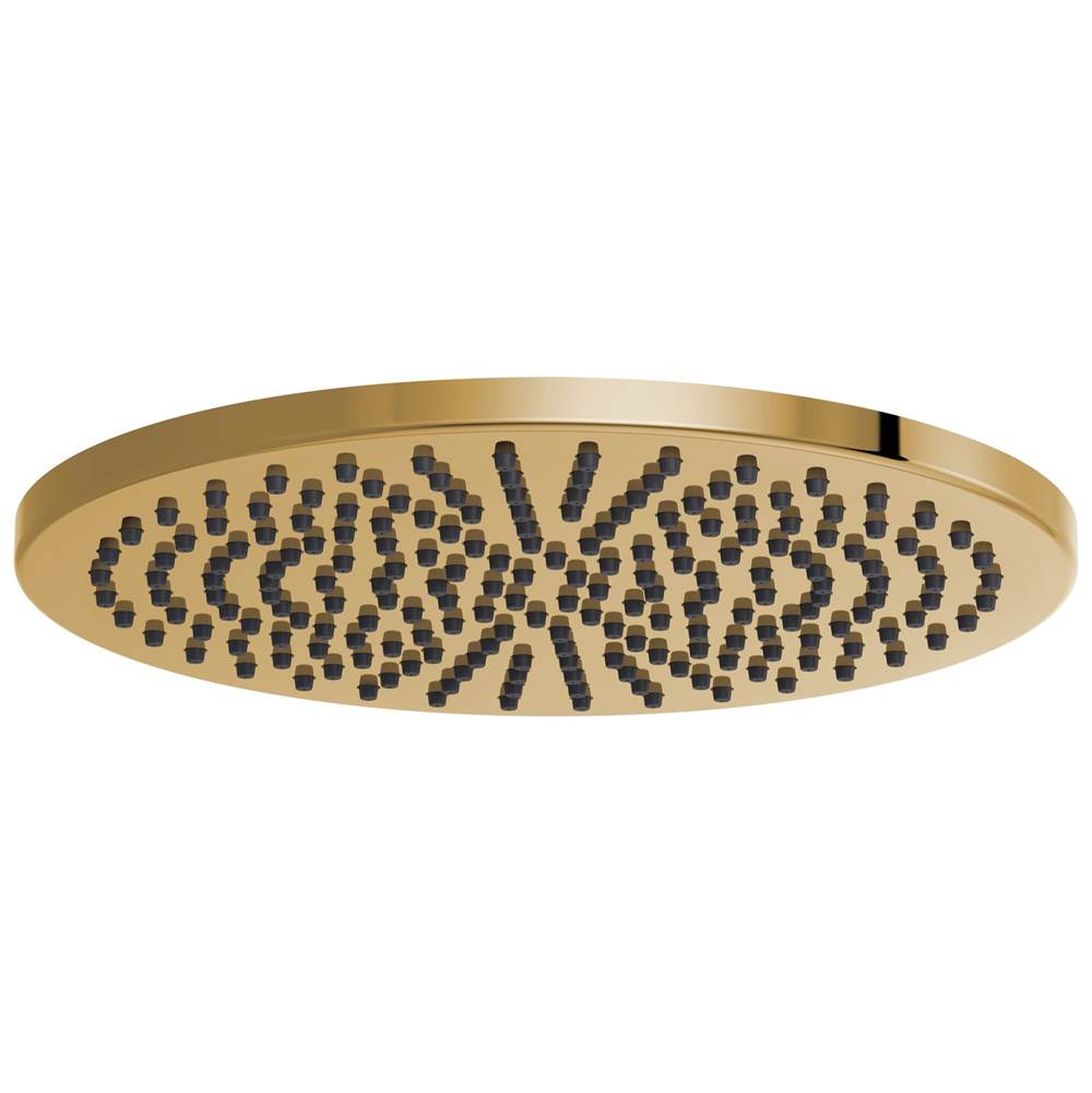 Brizo - Universal Showering 12'' Linear Round Single-Function Raincan Shower Head - 2.5 GPM - Polished Gold