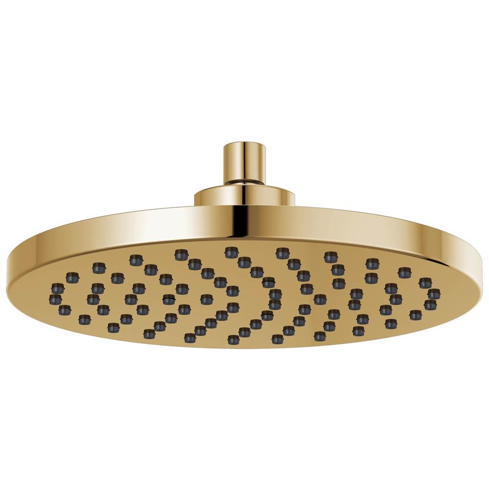 Brizo - Universal Showering 10'' Linear Round Single-Function Raincan Shower Head - 2.5 GPM - Polished Gold