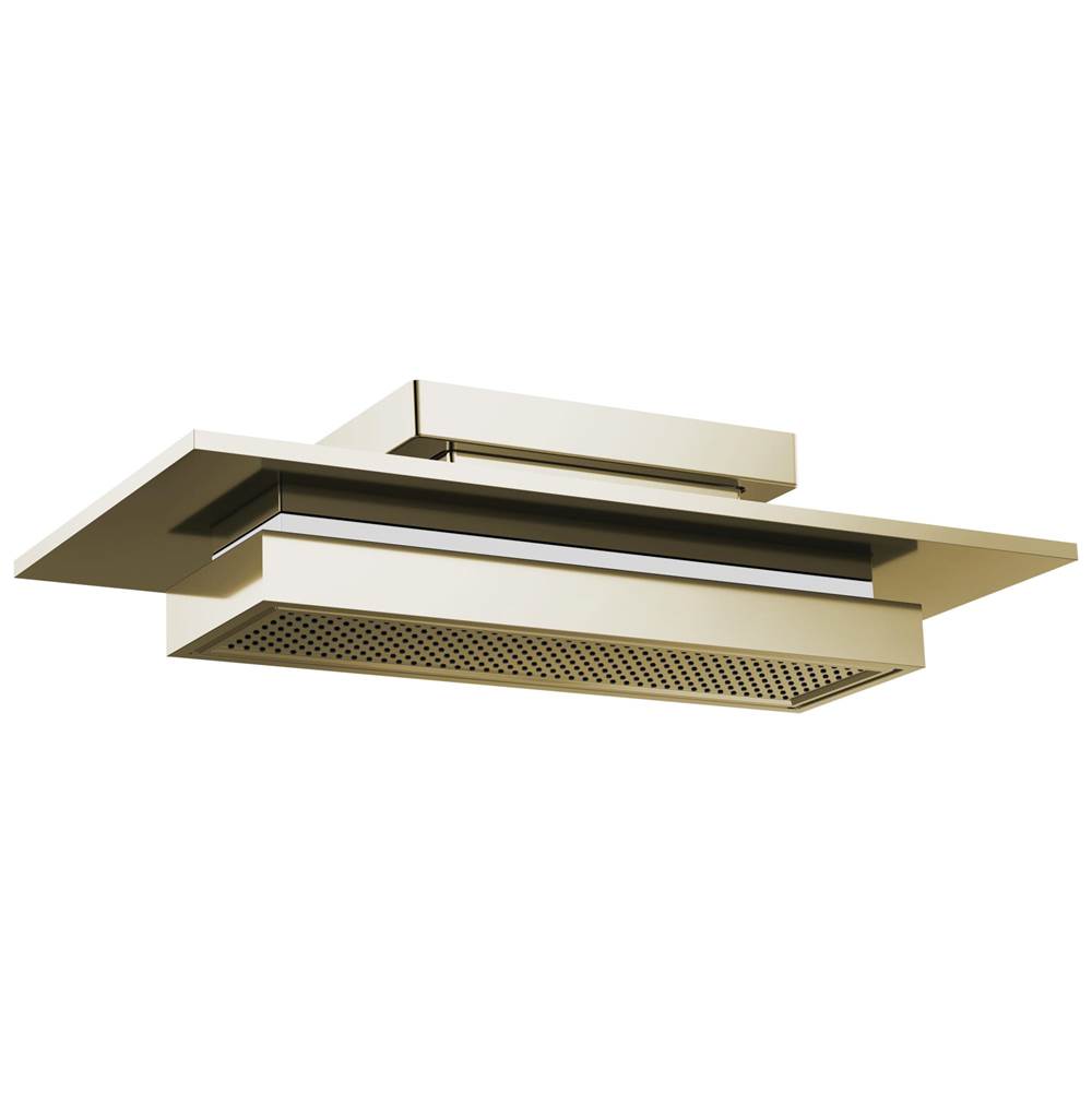 Brizo - Frank Lloyd Wright 21'' Single-Function Raincan Shower Head with Integrated Lighting - 1.75 GPM - Polished Nickel