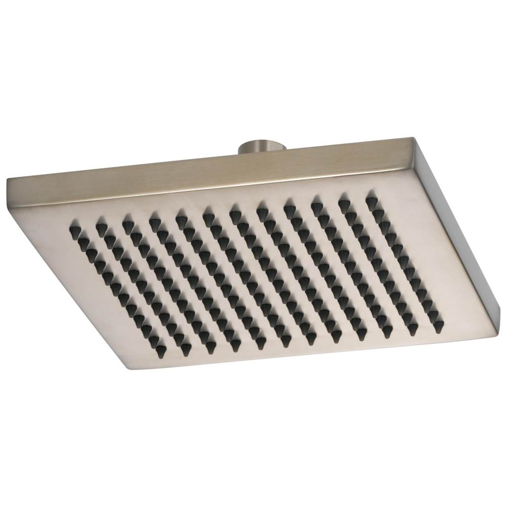 Brizo - Universal Showering 8'' Linear Square Single-Function Raincan Shower Head - 2.5 GPM - Brushed Nickel