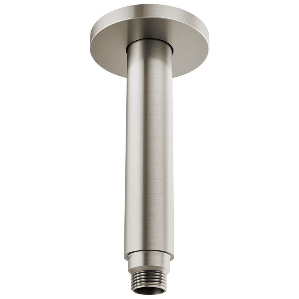 Brizo - Kintsu 6'' Dual Waterway Ceiling Mount Shower Arm and Flange - Luxe Nickel
