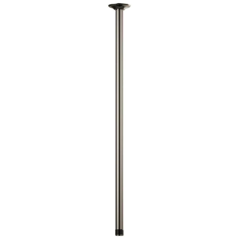 Brizo - Universal Showering 24'' Ceiling Mount Shower Arm And Round Flange - Brilliance Black Onyx