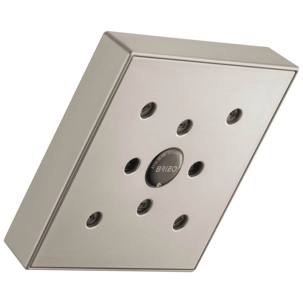 Brizo - Universal Showering 5'' Linear Square H2Okinetic<sup></sup> Single Function Wall Mount Showerhead - Luxe Nickel