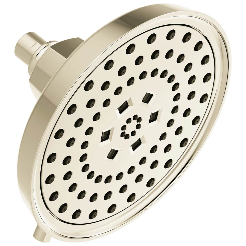 Brizo - Invari 7 5/8'' H2Okinetic Round Multi-Function Shower Head - 2.5 GPM - Polished Nickel