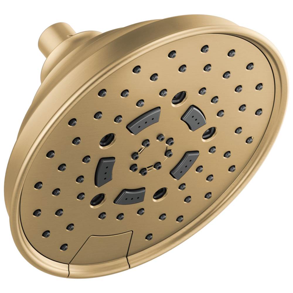 Brizo - Universal Showering 7'' Classic Round H2Okinetic Multi-Function Wall Mount Shower Head - 1.75 GPM - Luxe Gold