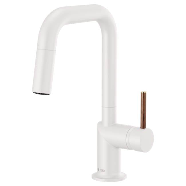 Brizo - Jason Wu for BrizoE Pull-Down Prep Kitchen Faucet with Square Spout - Less Handle - Matte White