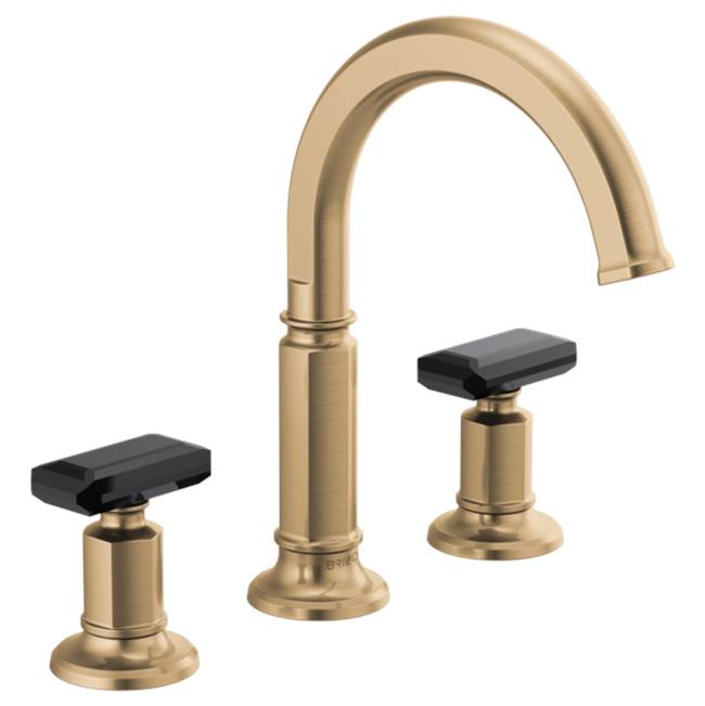 Brizo - Invari Widespread Lavatory Faucet with Arc Spout - Less Handles 1.2 GPM - Luxe Gold