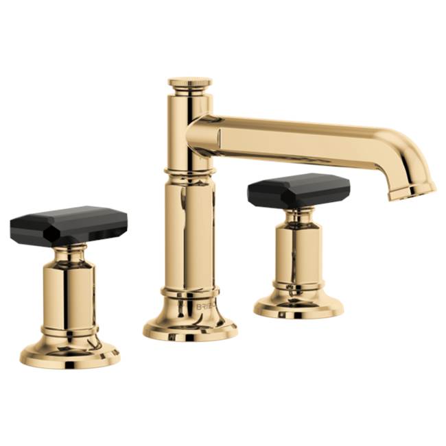 Brizo - Invari Widespread Lavatory Faucet with Column Spout - Less Handles 1.5 GPM - Polished Gold