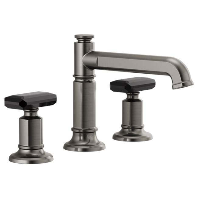 Brizo - Invari Widespread Lavatory Faucet with Column Spout - Less Handles 1.5 GPM - Luxe Steel