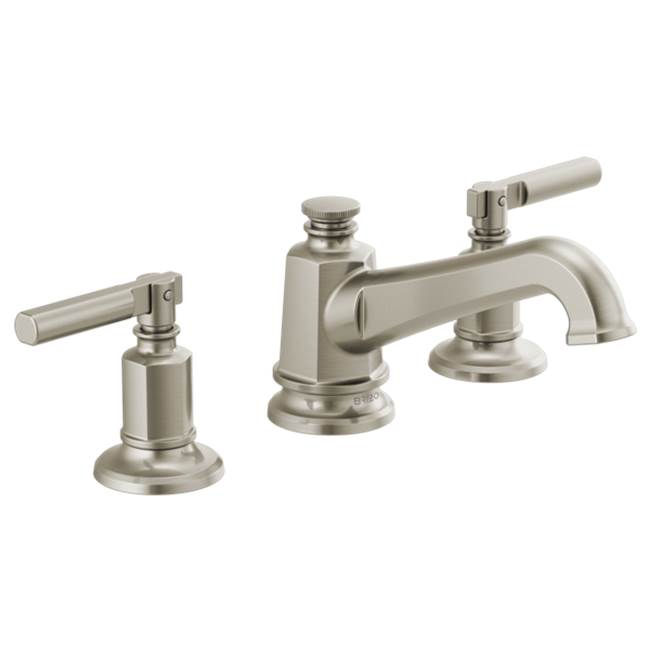 Brizo - Invari Widespread Lavatory Faucet with Angled Spout - Less Handles 1.2 GPM - Luxe Nickel