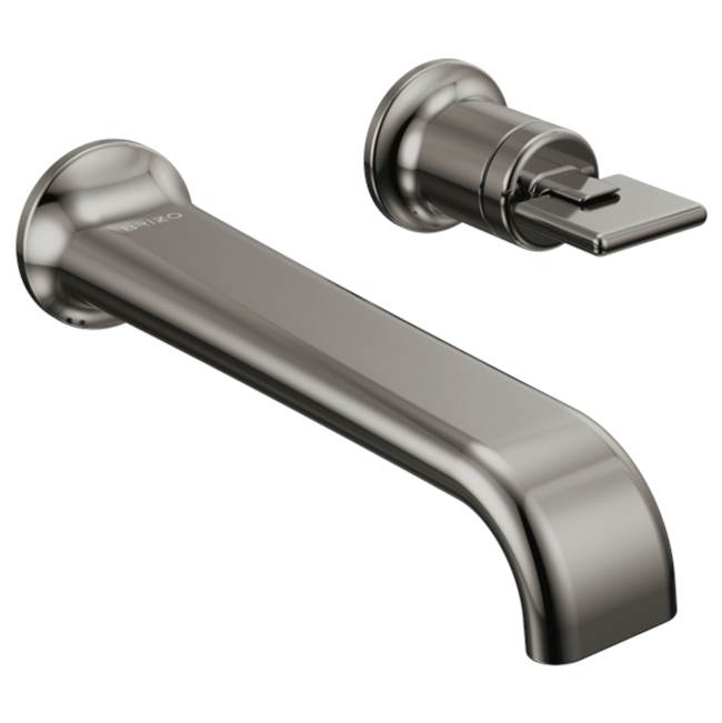 Brizo - AllariaE Two-Hole, Single-Handle Wall Mount Lavatory Faucet - Less Handle 1.2 GPM - Brilliance Black Onyx