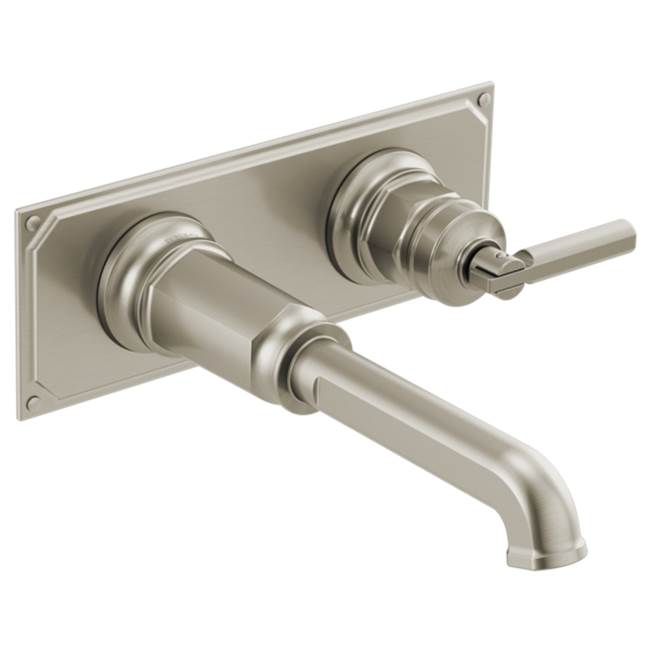 Brizo - Invari Two-Hole, Single-Handle Wall Mount Lavatory Faucet - Less Handle 1.5 GPM - Luxe Nickel