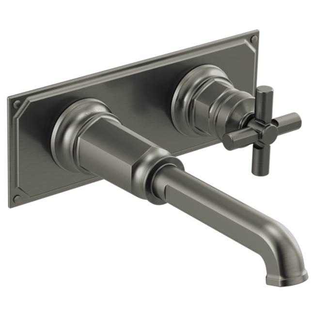 Brizo - Invari Two-Hole, Single-Handle Wall Mount Lavatory Faucet - Less Handle 1.2 GPM - Luxe Steel