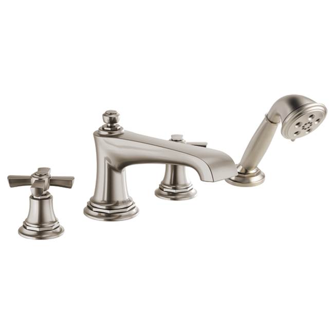 Brizo - Rook Roman Tub Faucet with Handshower - Less Handles - Luxe Nickel