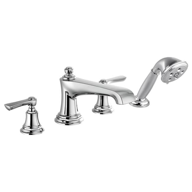 Brizo - Rook Roman Tub Faucet with Handshower - Less Handles - Chrome