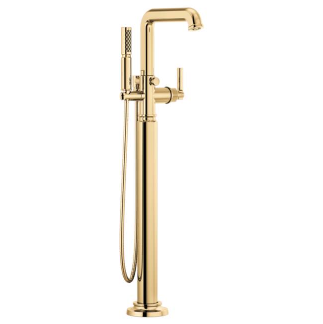 Brizo - Invari Single-Handle Floor Mount Tub Filler - Less Handle - Polished Gold