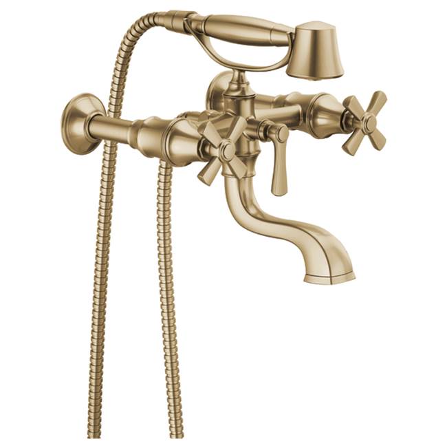 Brizo - Rook Two-Handle Tub Filler Trim Kit with Cross Handles - Luxe Gold