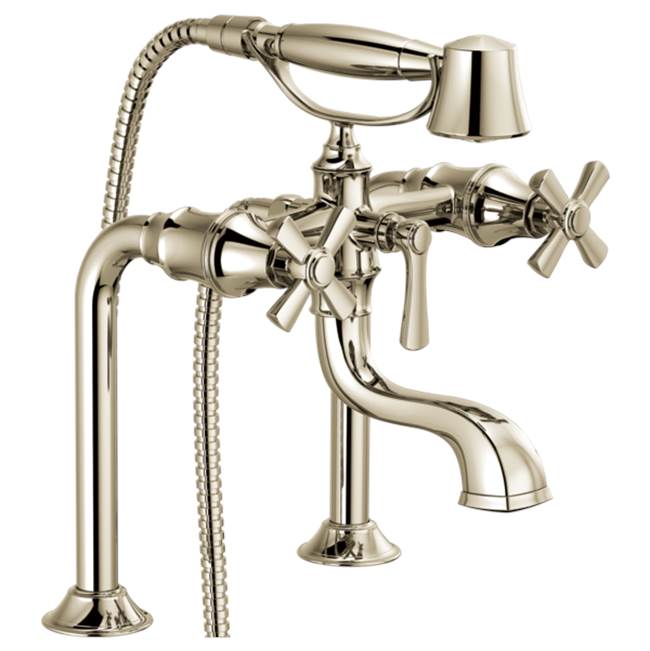 Brizo - Rook Two-Handle Tub Filler Trim Kit with Cross Handles - Polished Nickel
