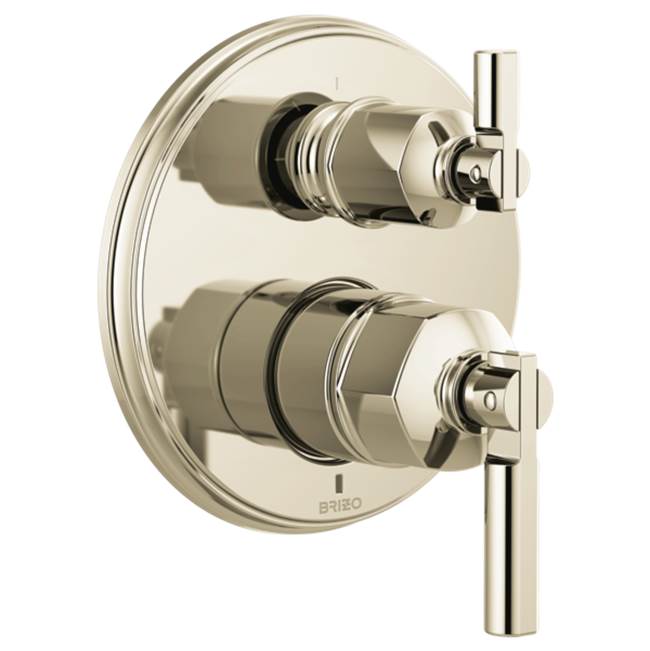 Brizo - Invari Pressure Balance Valve With Integrated 3-Function Diverter Trim - Less Handles - Polished Nickel