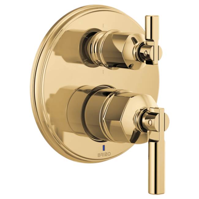 Brizo - Invari Pressure Balance Valve With Integrated 6-Function Diverter Trim - Less Handles - Polished Gold