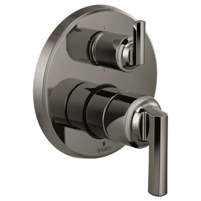 Brizo - LevoirE Pressure Balance Valve With Integrated 6-Function Diverter Trim - Less Handles - Brilliance Black Onyx