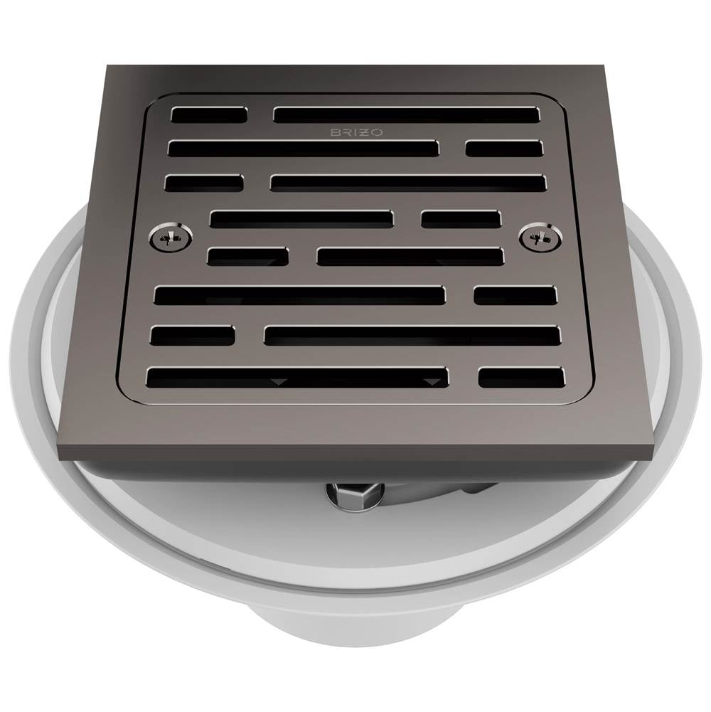 Brizo - Other 4'' Tile-In Square Shower Drain - Brilliance Black Onyx