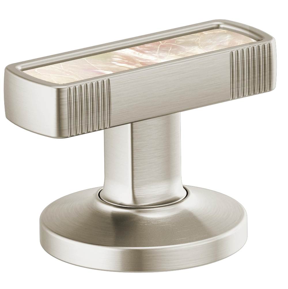 Brizo - Kintsu Widespread Lavatory Knob with Mother of Pearl Inlay Handle Kit - Luxe Nickel
