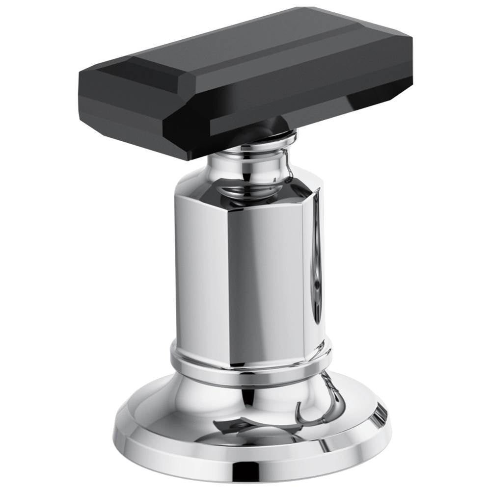 Brizo - Invari Widespread Lavatory Black Crystal Knob Handle Kit - Polished Chrome With Black Crystal