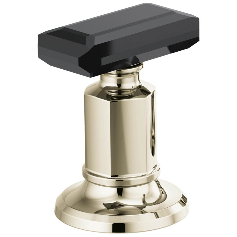 Brizo - Invari Widespread Lavatory Black Crystal Knob Handle Kit - Polished Nickel