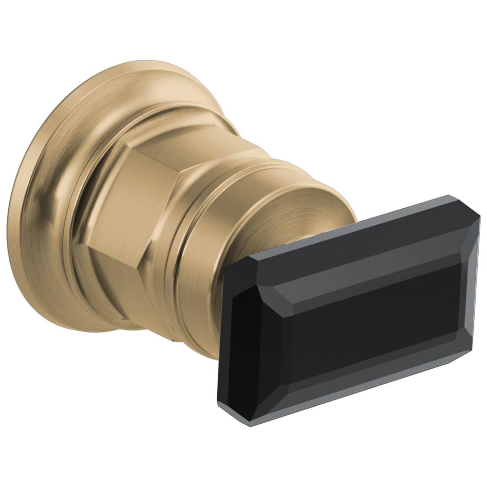 Brizo - Invari Wall Mount Lavatory Black Crystal Knob Handle Kit - Luxe Gold With Black Crystal