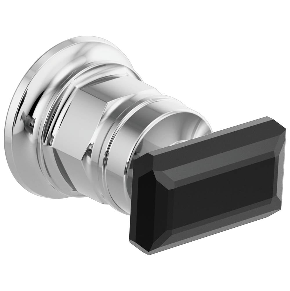 Brizo - Invari Wall Mount Lavatory Black Crystal Knob Handle Kit - Polished Chrome With Black Crystal