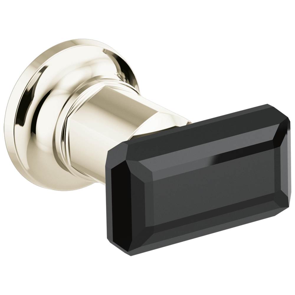 Brizo - Invari Two-Handle Wall Mount Tub Filler Black Crystal Knob Handle Kit - Polished Nickel