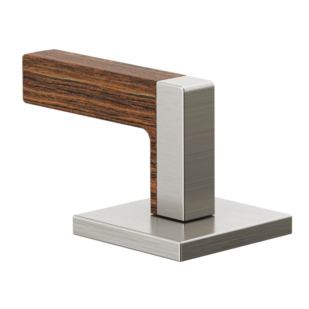 Brizo - Frank Lloyd Wright Widespread Lavatory Lever Handle Kit - Luxe Nickel With Teak Wood