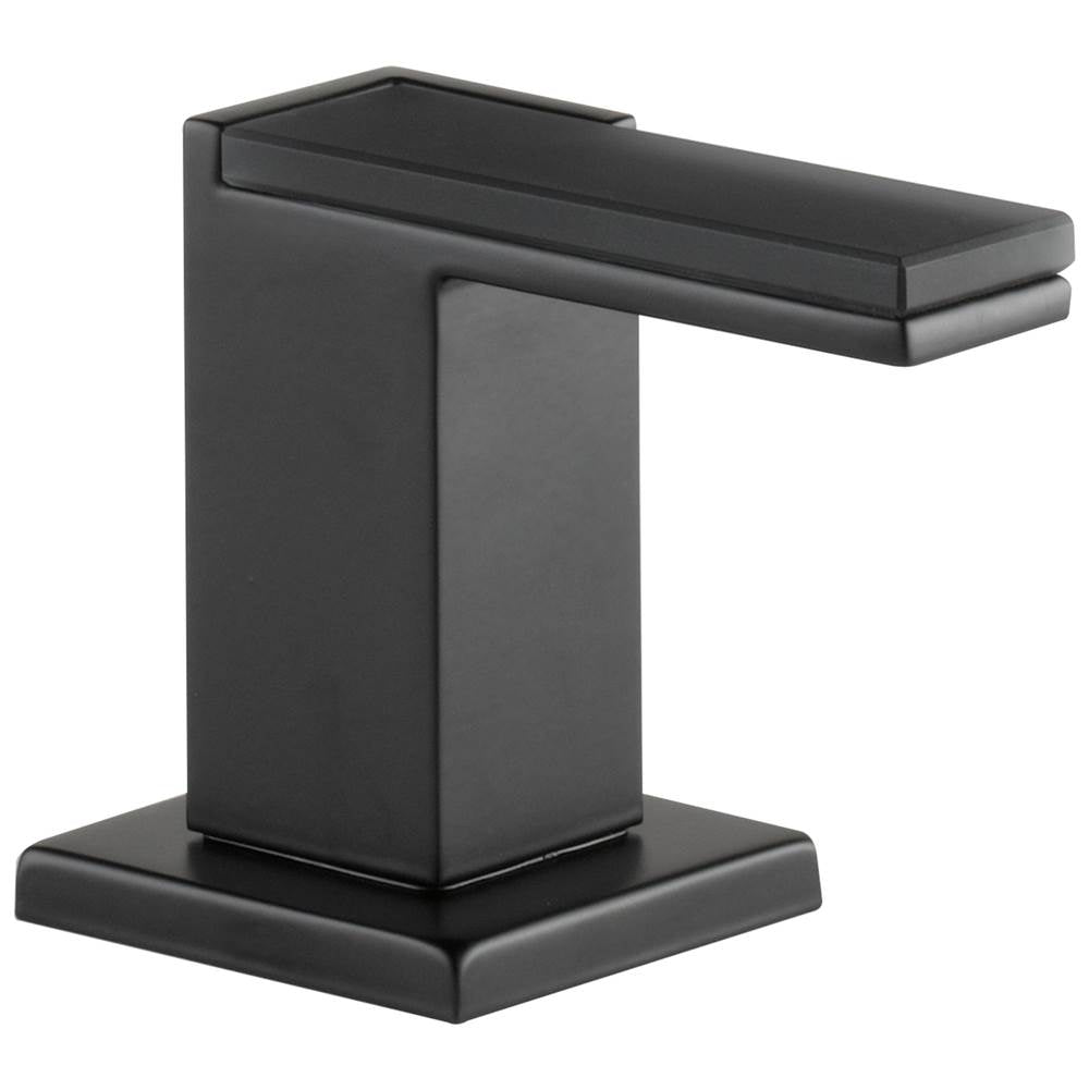 Brizo - Siderna Widespread Lavatory and Bidet Solar Gray Glass Lever Handle Kit - Matte Black