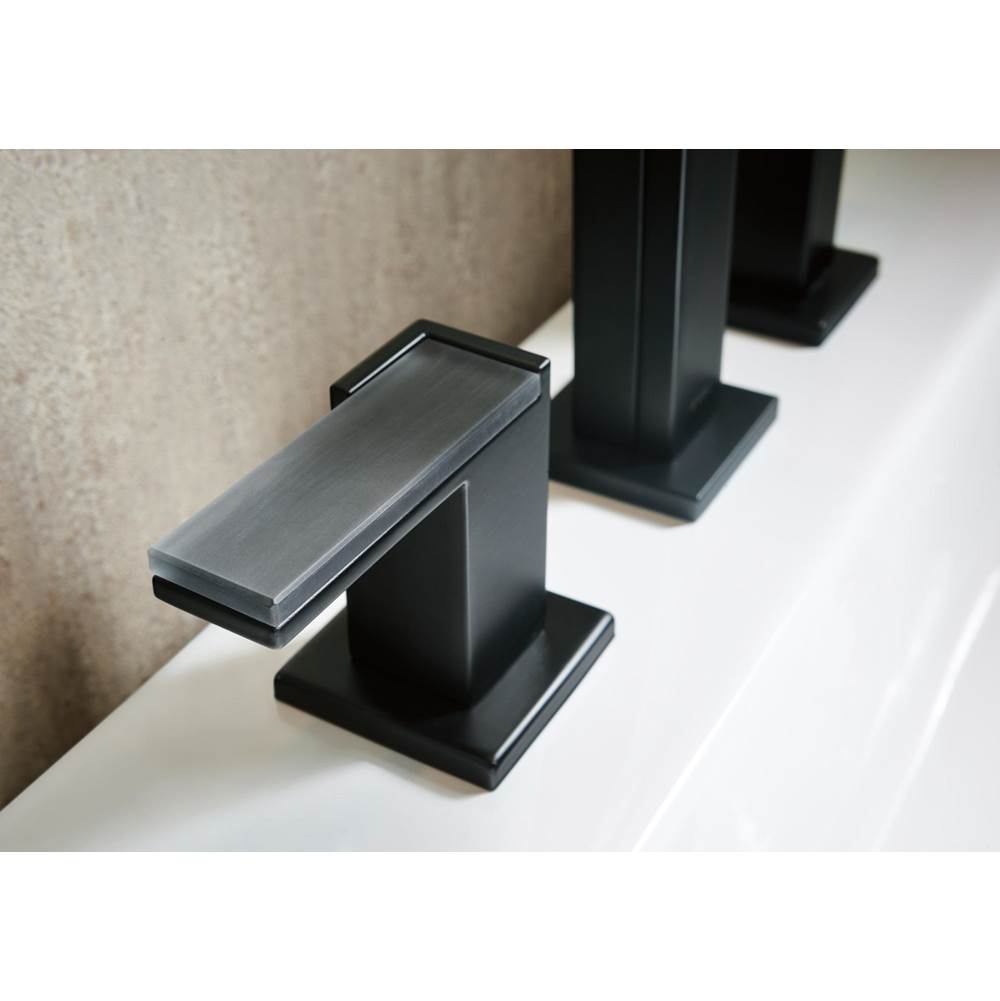 Siderna Widespread Lavatory and Bidet Solar Gray Glass Lever Handle Kit