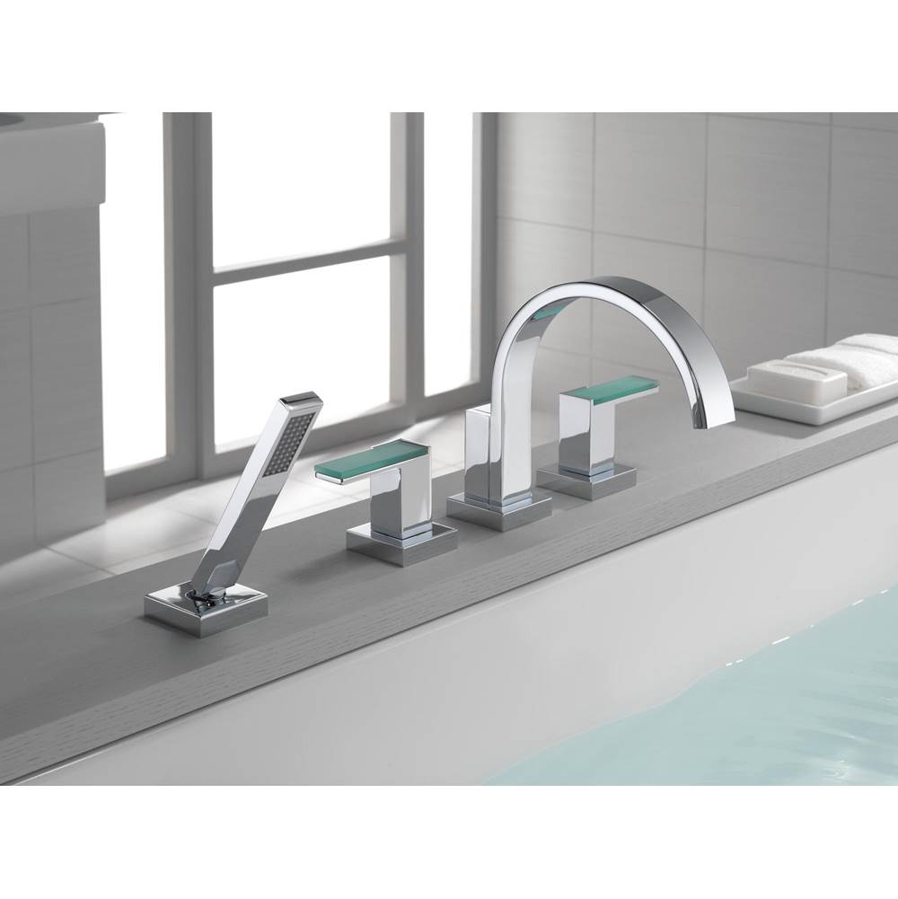 Siderna Roman Tub Faucet Green Glass Lever Handle Kit