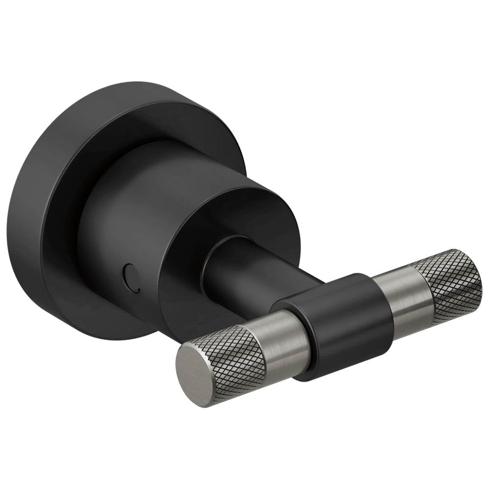 Brizo - Litze Two-Handle Wall Mount Tub Filler Handle Kit - T-Lever - Matte Black With Luxe Steel