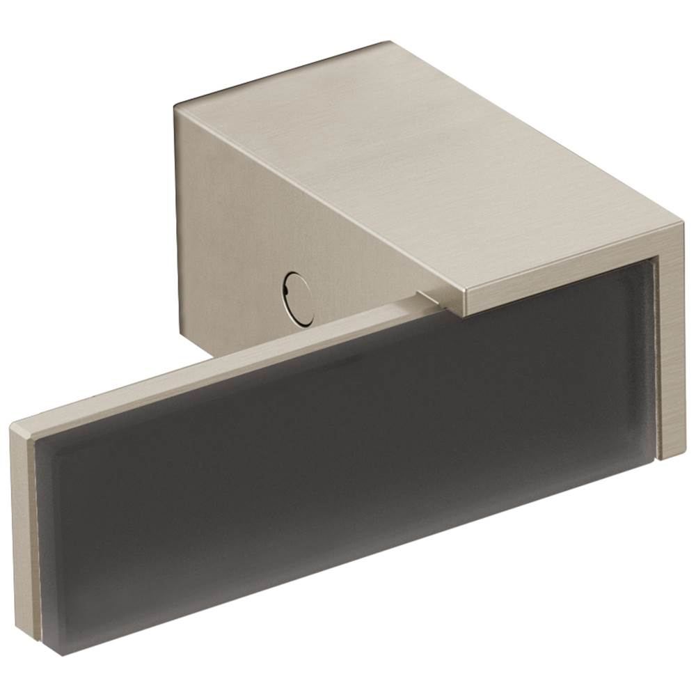 Brizo - Siderna Two-Handle Wall Mount Tub Filler Solar Gray Glass Lever Handle Kit - Brushed Nickel