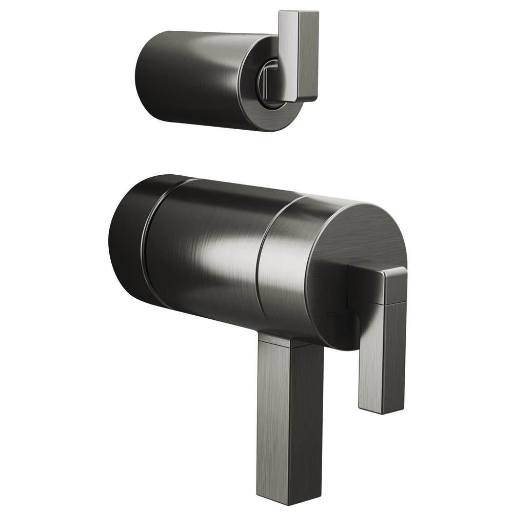 Brizo - Frank Lloyd Wright TempAssure Thermostatic Valve with Integrated Diverter Trim Lever Handle Kit - Luxe Steel