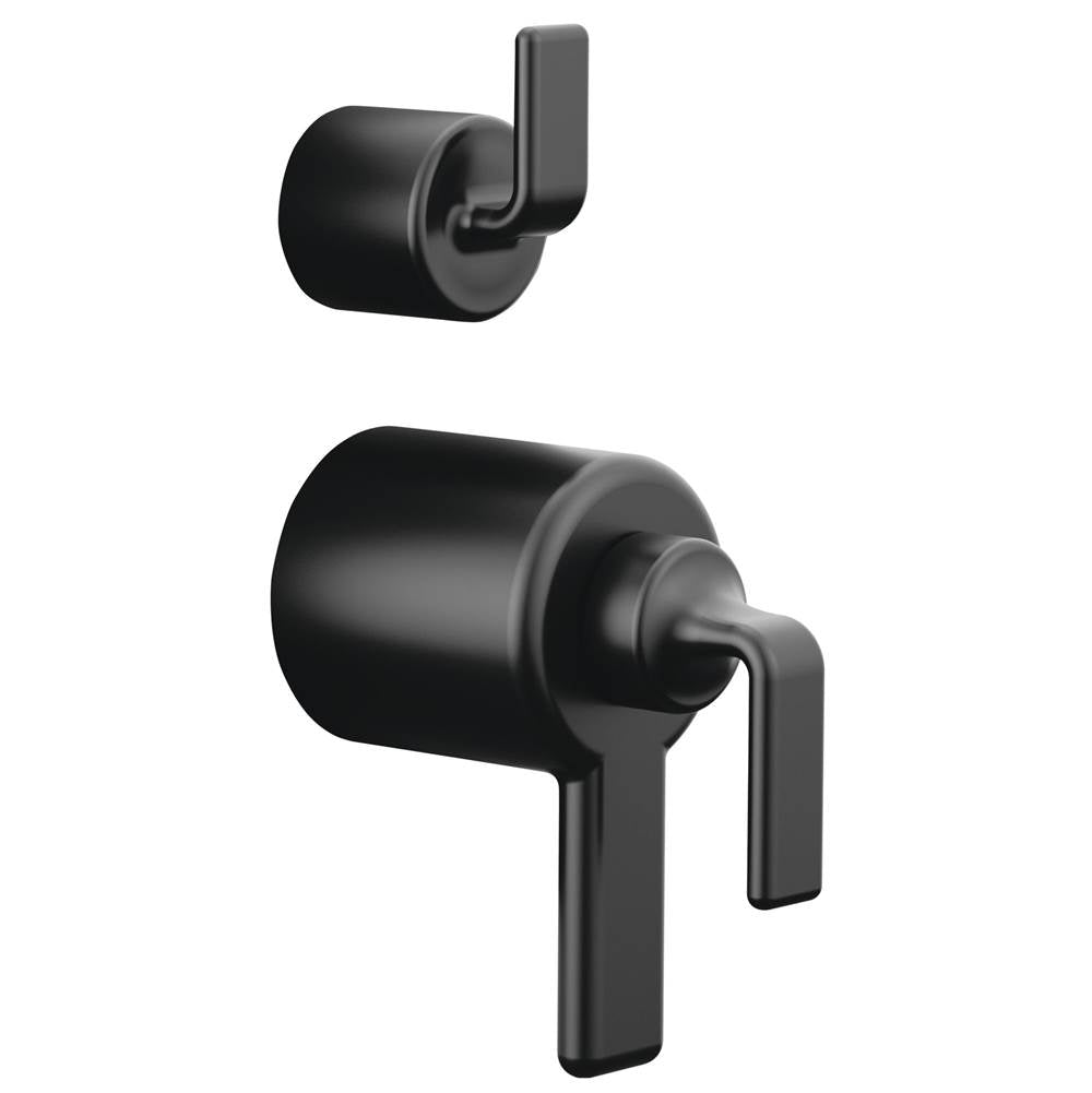 Brizo - AllariaE TempAssure Thermostatic Valve Trim with Integrated Diverter Trim Twist Lever Handle Kit - Matte Black