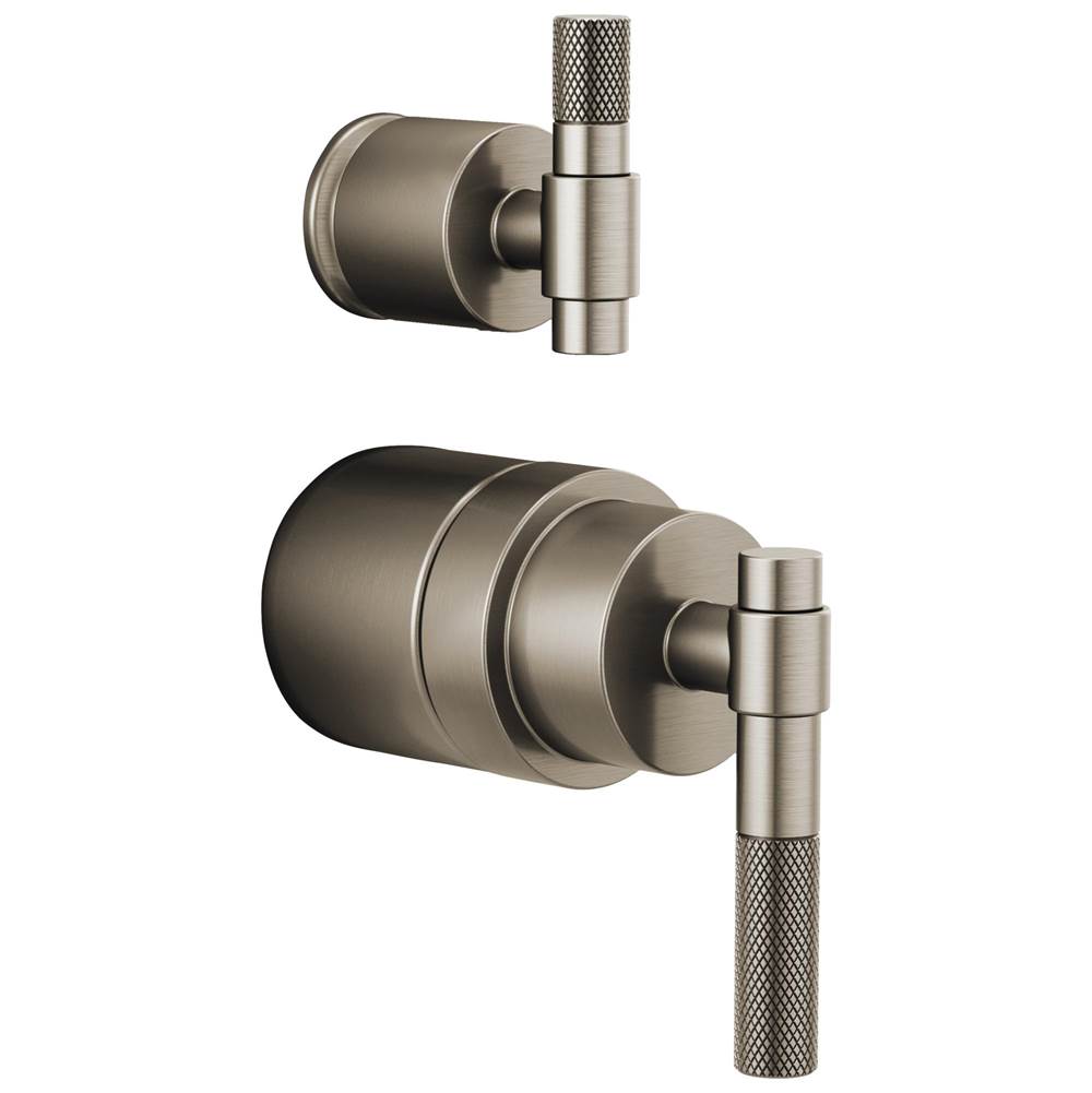 Brizo - Litze Pressure Balance Valve with Integrated Diverter Trim T-Lever Handle Kit - Luxe Nickel