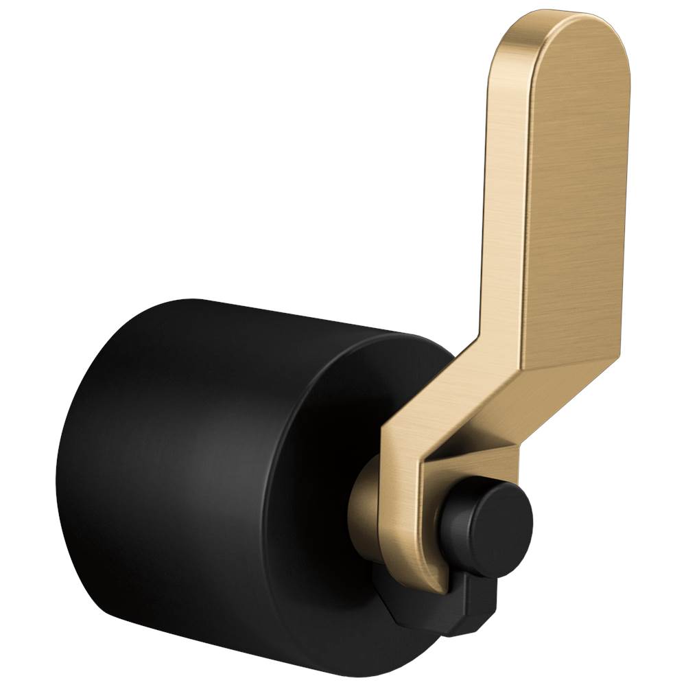Brizo - Litze 3 And 6 Setting Diverter Trim Handle Kit - Industrial Lever - Matte Black With Luxe Gold