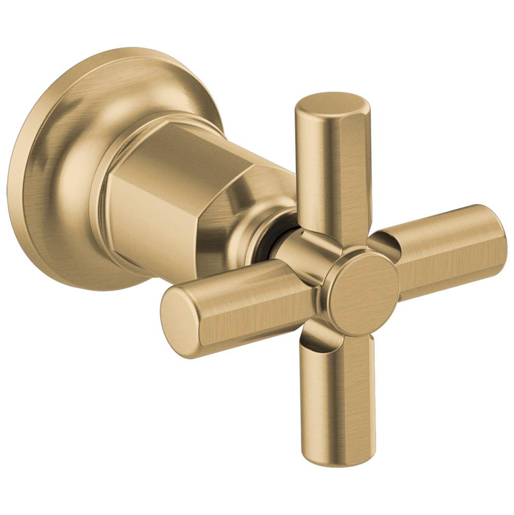 Brizo - Invari Two-Handle Wall Mount Tub Filler Cross Handle Kit - Luxe Gold